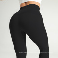 Leggings de yoga de control de abdomino Pantalones sin costuras Pantalones suaves de estiramiento de cintura alta para mujeres